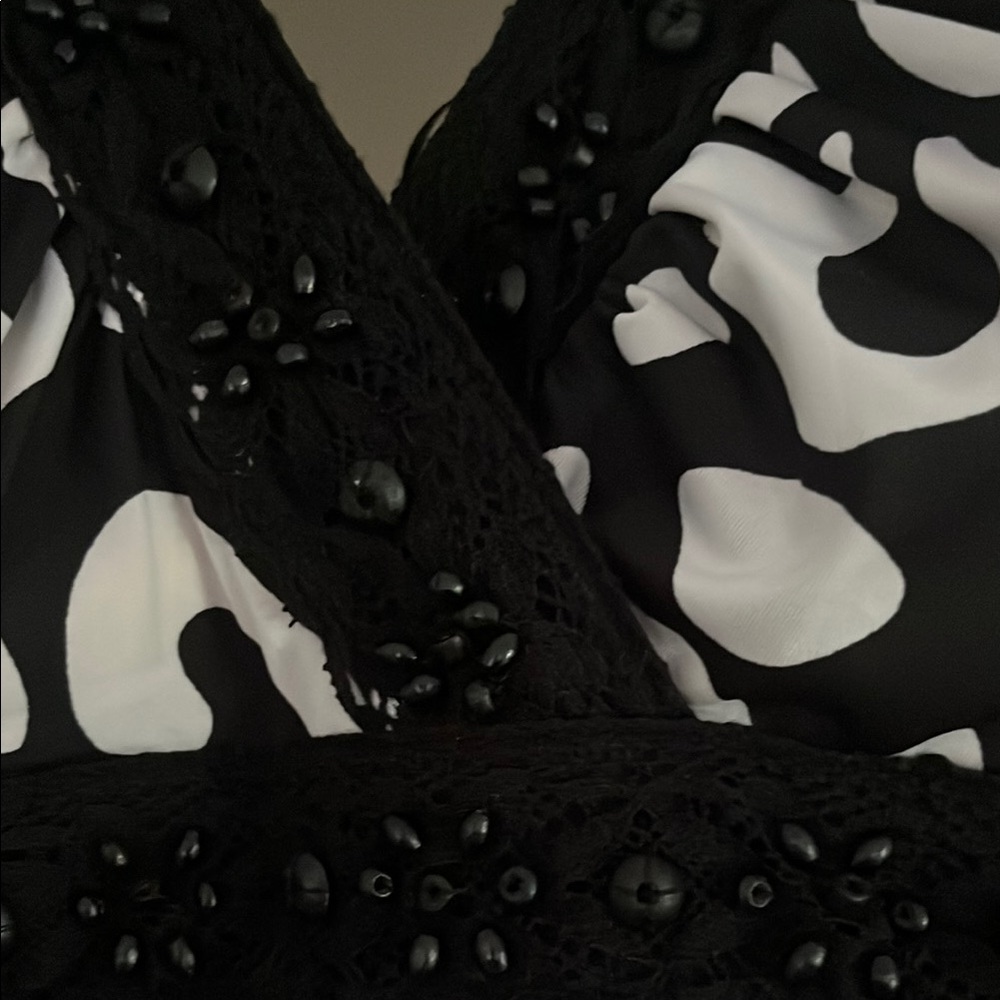 INC International Concepts Black and White Maxi Dress - Picture 3 of 6